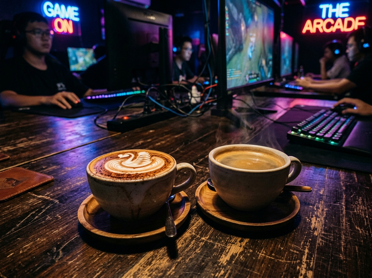 Specialty coffee with latte art